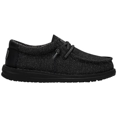 Hey Dude Wally Youth Basic Shoes in Black 