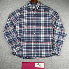 Express Colorful Plaid Long Sleeve Button Up Mens Large Classic SoftWash