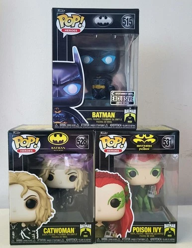 Funko Pop! Vinyl Batman Returns Catwoman, Poison Ivy, Batman Exclusive Lot Of 3