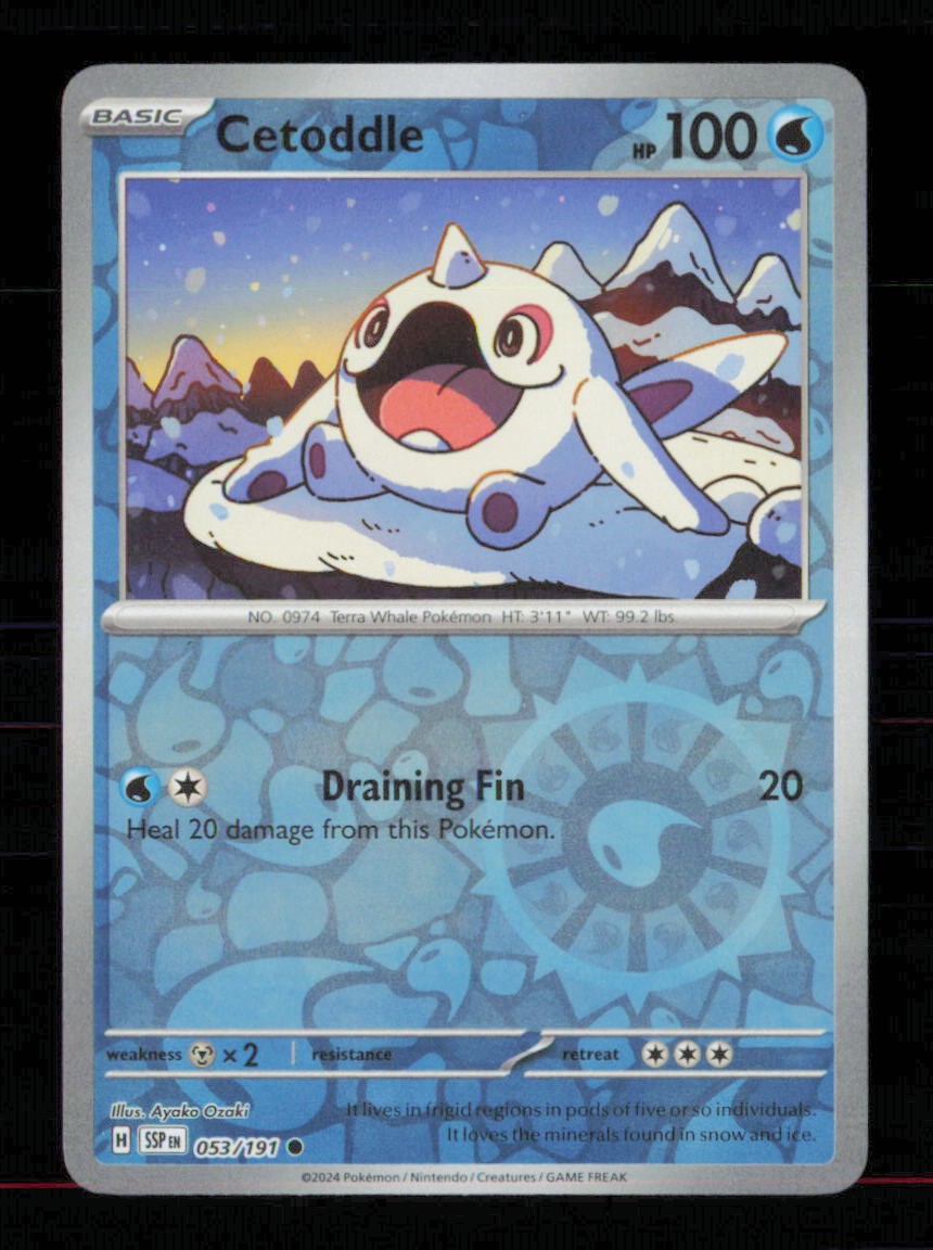 Cetoddle 053/191 Common Surging Sparks Pokemon Reverse Holo Near Mint