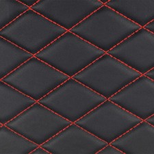 63 Quilted Faux Leather Fabric Foam Backed Car Upholstery By Yard Black Red