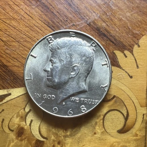 1968 Kennedy Half Dollar 50C 40% Silver Uncertified US Coin KM#202 Fineness 0.4