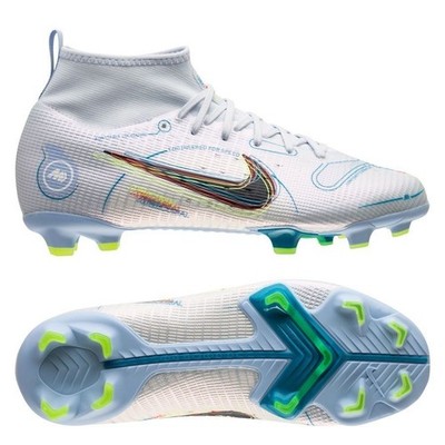Nike Superfly 8 Pro FG Football Grey DK Marina Blue Size 9.5