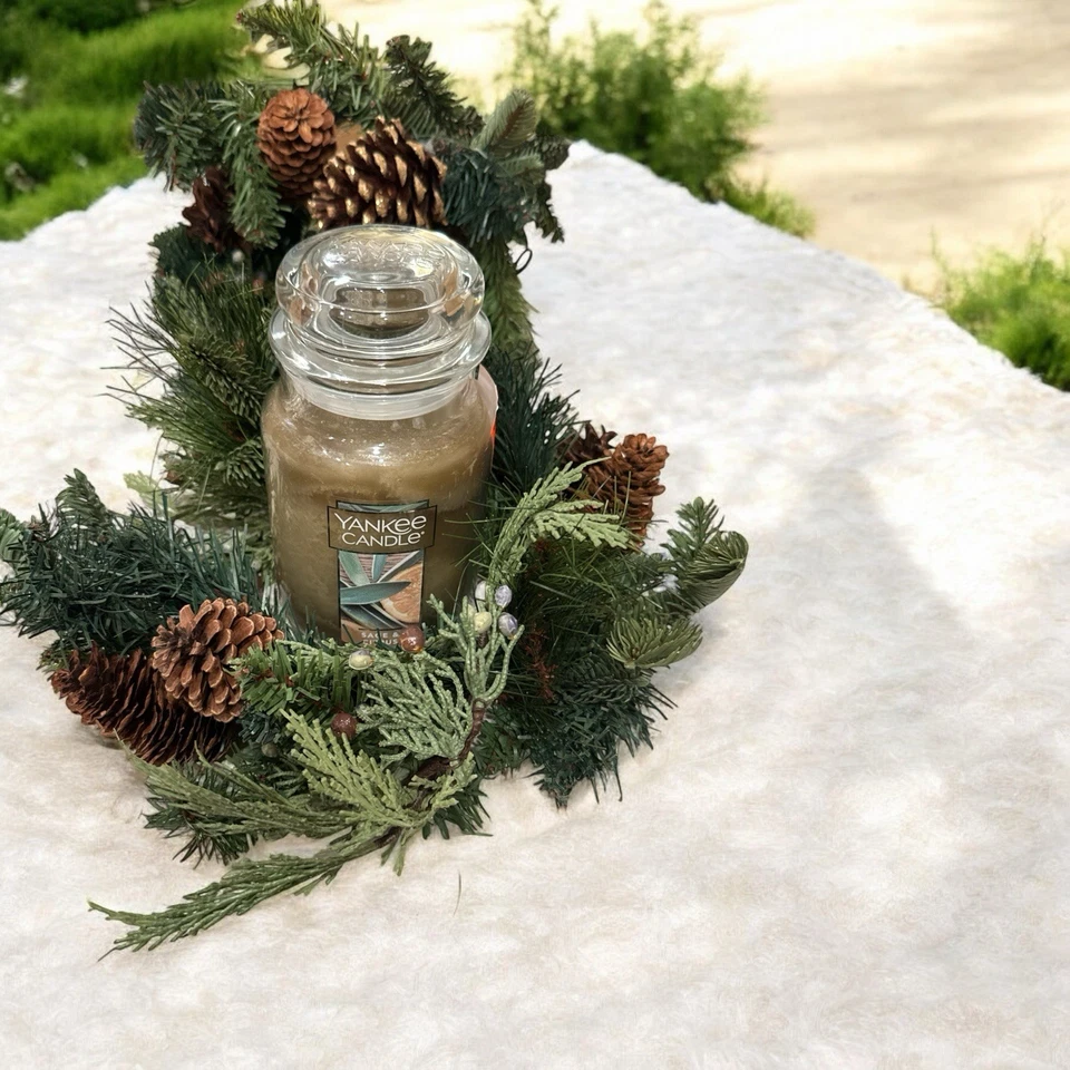 ДОМАШНИЕ ИНТЕРЬЕРЫ Центральный Элемент 5 дюймов Сосновые Конусы Кольцо для Свечи или Сваг Набор из 2 - Изображение 2 из 4