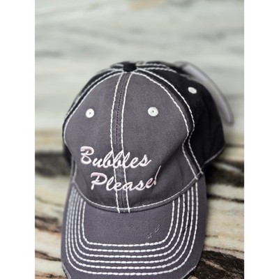 Adams Bubbles Please Baseball Cap Hat Charcoal Black Pink Contrast Stitch RM102