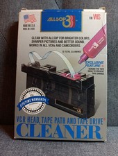 ALLSOP 3 VCR Head Tape Path Cleaner/w Cleaning Solution For VHS, Vintage RN:6000
