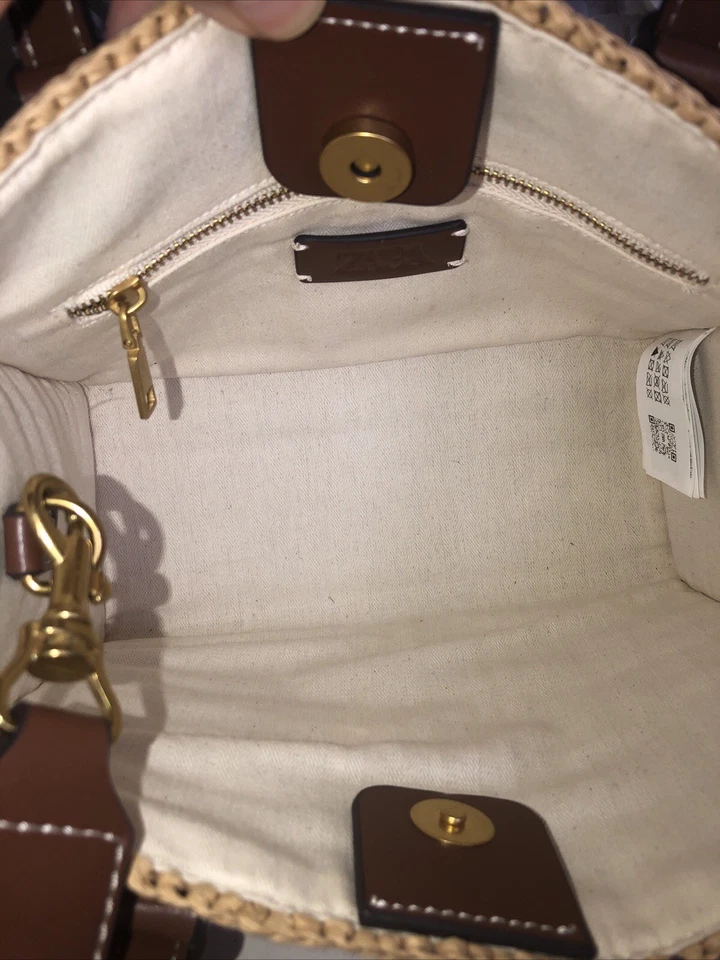 Woven Mini Tote Bag New Crossbody Rafia Straw Beach Handbag Small Summer New - Image 3 of 4