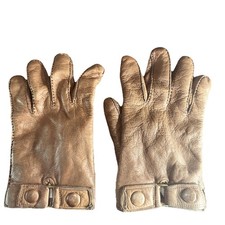 Vintage 1970s Christian Dior Driving Gloves Mens Size XL Brown Leather