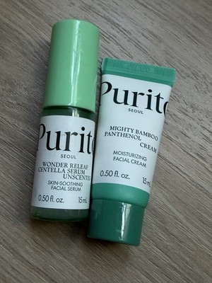 PURITO SEOUL Calm & Glow Duo-Bamboo Panthenol Cream & Centella Serum Unscented