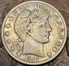 1911-S Barber Half Dollar USA 🇺🇸 Historic Silver Coin