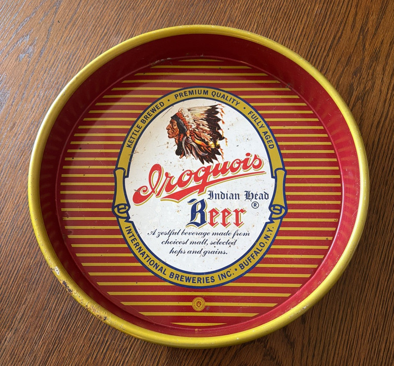Vintage Iroquois Brewery Indian Head Beer Buffalo NY 13-Inch Beer Tray