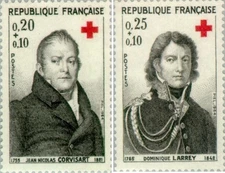 France #YT1433-YT1434 MNH 1964 Corvisart Larrey Red Cross [B385-B386]