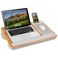 LapGear - Home Office Pro Lap Desk Fits up to 15.6" Laptop - Oak Woodgrain