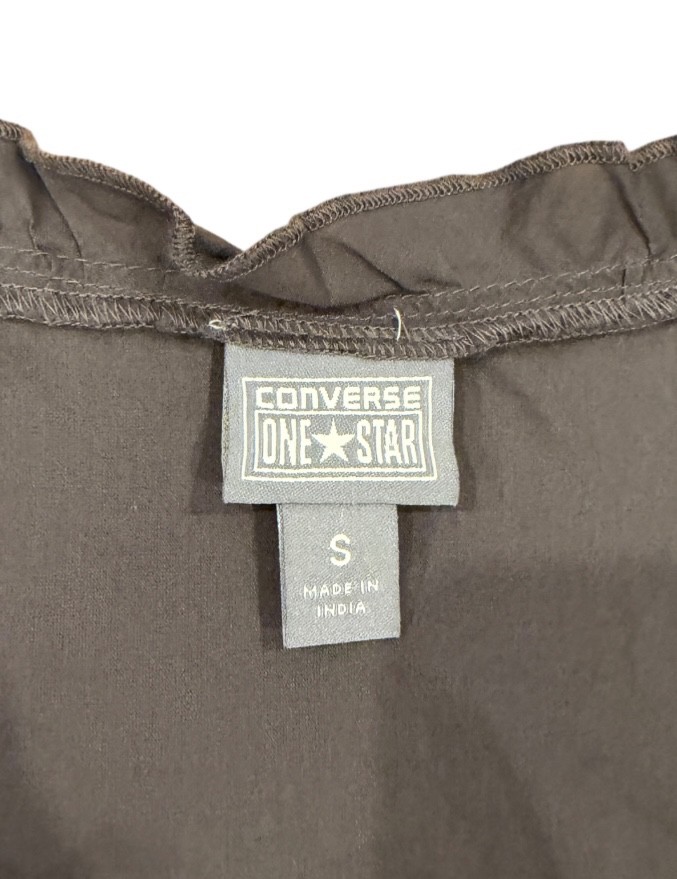 Converse gray brown vintage style ruffle lace dress S M image 3