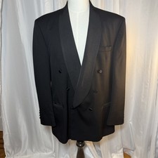 Vintage Oscar de la Renta Black Tuxedo Blazer size 42 Formal Jacket satin lapels