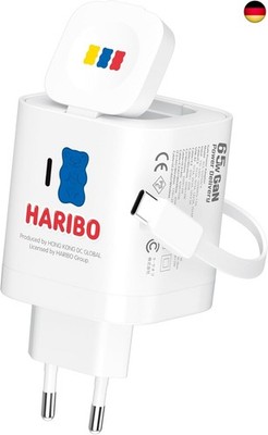 HARIBO 65W Ladegerät USB C für Apple Watch mit Einziehbarem Kabel, 4-Port GaN N