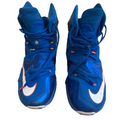Nike LeBron 13 Men's Basketball Sneakers Blue Orange White High Top 2015