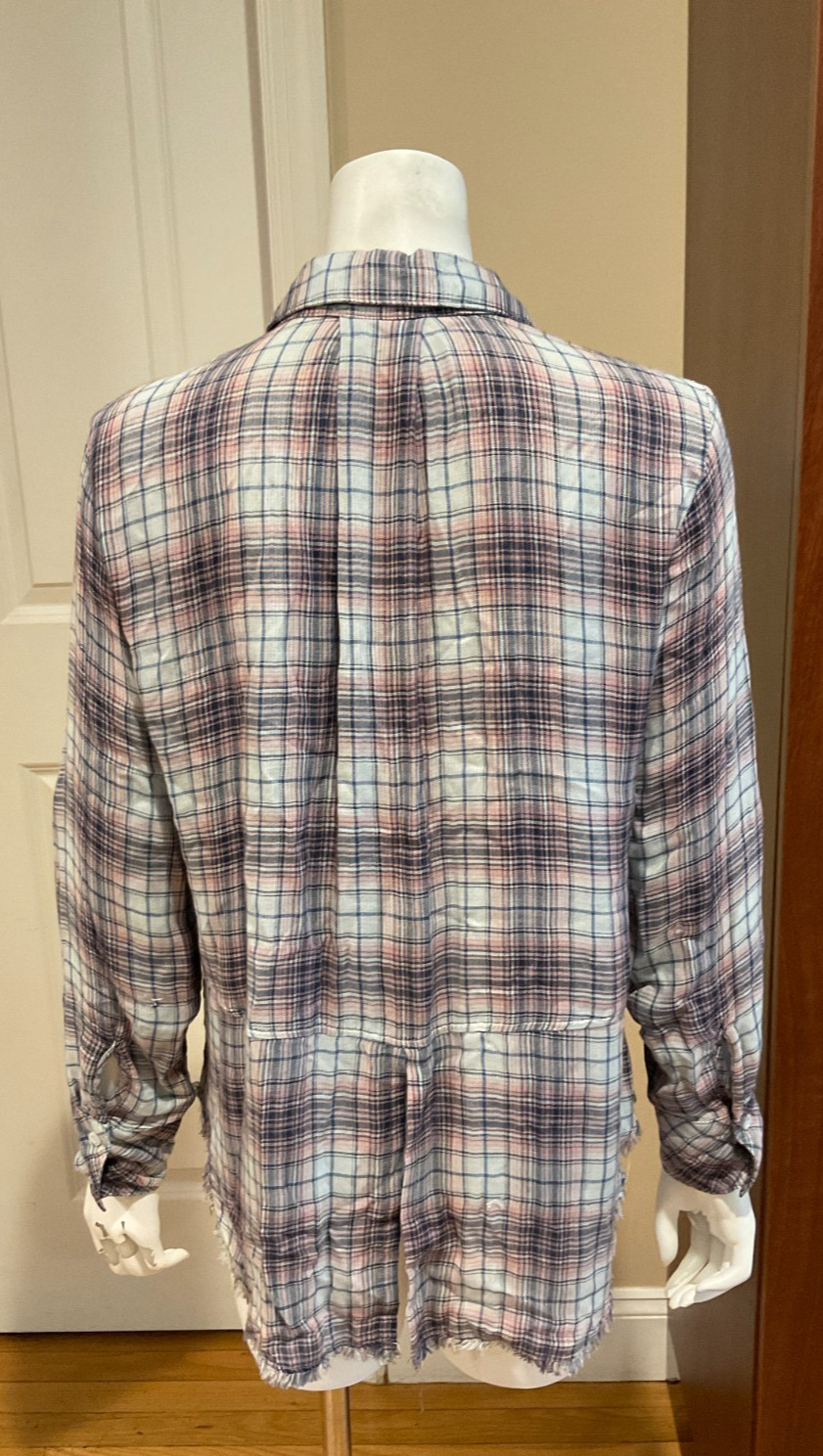 Bella Dahl Split Back Button Down Plaid Shirt wit… - image 5