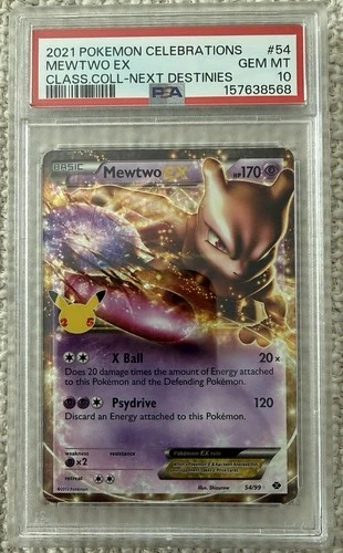 2021 Pokémon Celebrations Mewtwo EX #54 Classic Collection/Next Destinies PSA 10