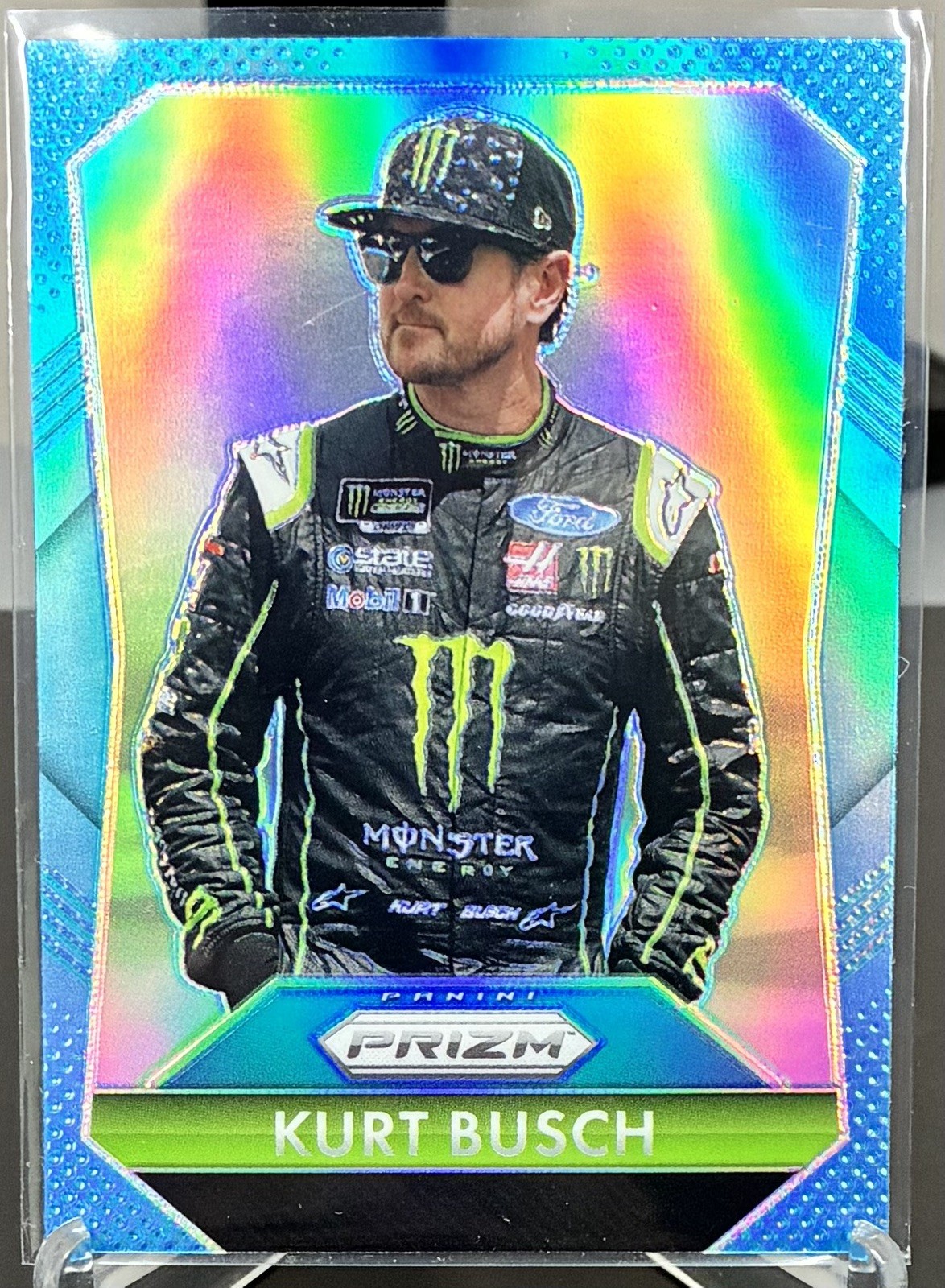 KURT BUSCH 2025 PANINI PRIZM CAROLINA BLUE PRIZM NASCAR ROUSH #3 SERIAL /49