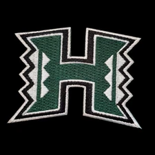Hawaii Warriors Vintage Style Logo Patch. Embroidered. Iron On. 3"x2"