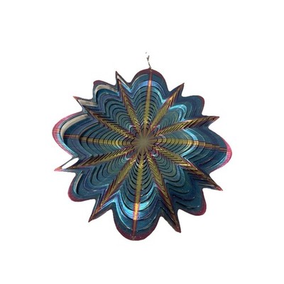 10.5  Mandala Wind Spinner Stainless Steel Kinetic Decor 3D Laser Cut 3 Colors