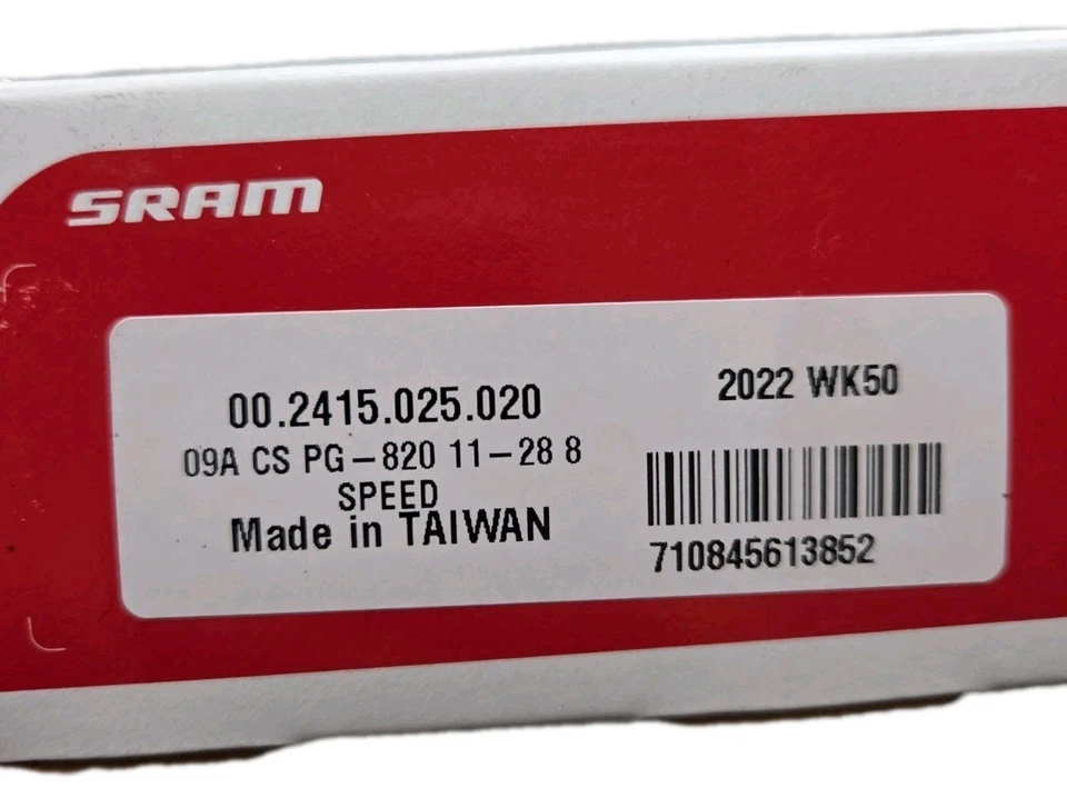 Cassete Sram PG820 11-28 8s preto 00.2415.025.020 - Imagem 3 de 3