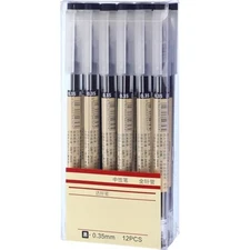 Chinco 12 Pieces 0.35 Mm Black Gel Ink Pen Japanese Stationery Extra Fine Chines