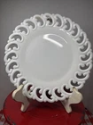 Vintage FENTON GLASS Reverse C Lace Edge White Milk Glass 9" Plate