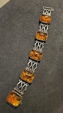 Fischland Schmuck Silber Armband Bernstein signiert amber silver bracelet signed