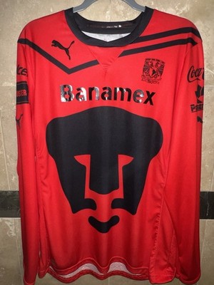 PUMA PUMAS UNAM Goalkeeper Goalie Soccer jersey Shirt Mens L Large 2011 Red