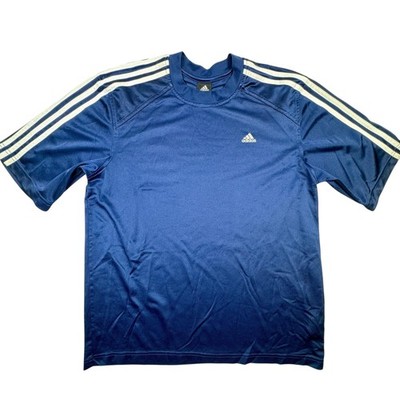 Adidas ClimaCool Shirt Mens Medium Blue Short Sleeve Soccer Athletic Top