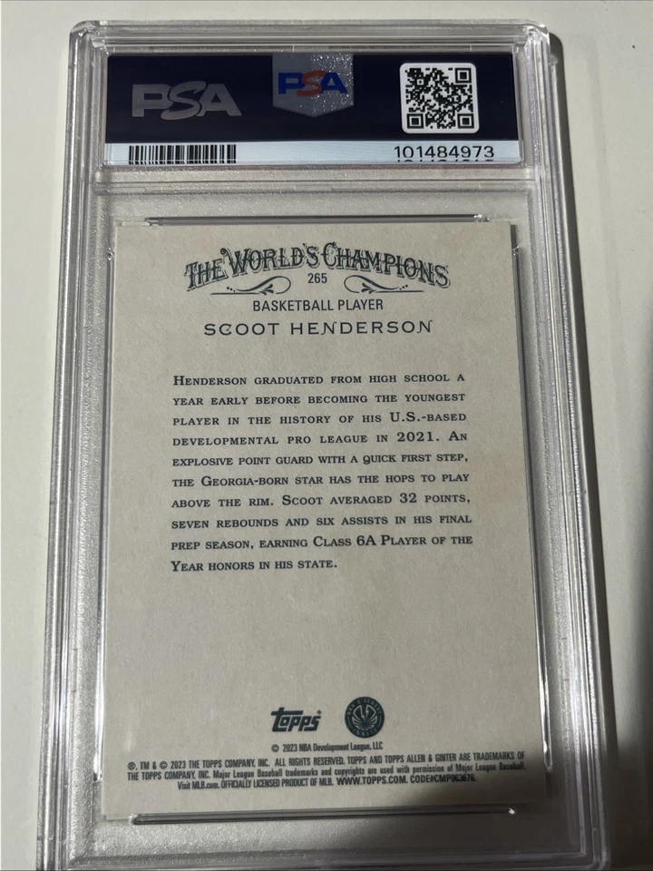 SCOOT HENDERSON AUTO TOPPS ALLEN & GINTER X BLACK #265 PSA 8 PSA 10 Auto POP 1 - Image 2 of 4