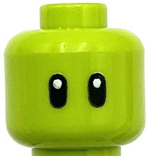 Lego Nueva Minifigura Lima Cabeza Alien 2 Negro Ojos Ovalados Patrón BAM