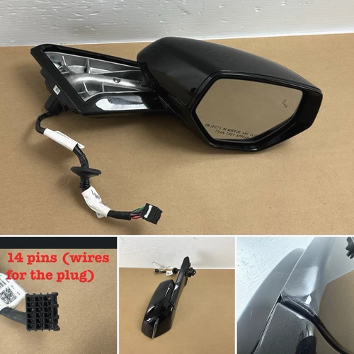 2020-2025 CHEVY CORVETTE RIGHT SIDE VIEW MIRROR w/ Manual Fold OEM *14-pins plug