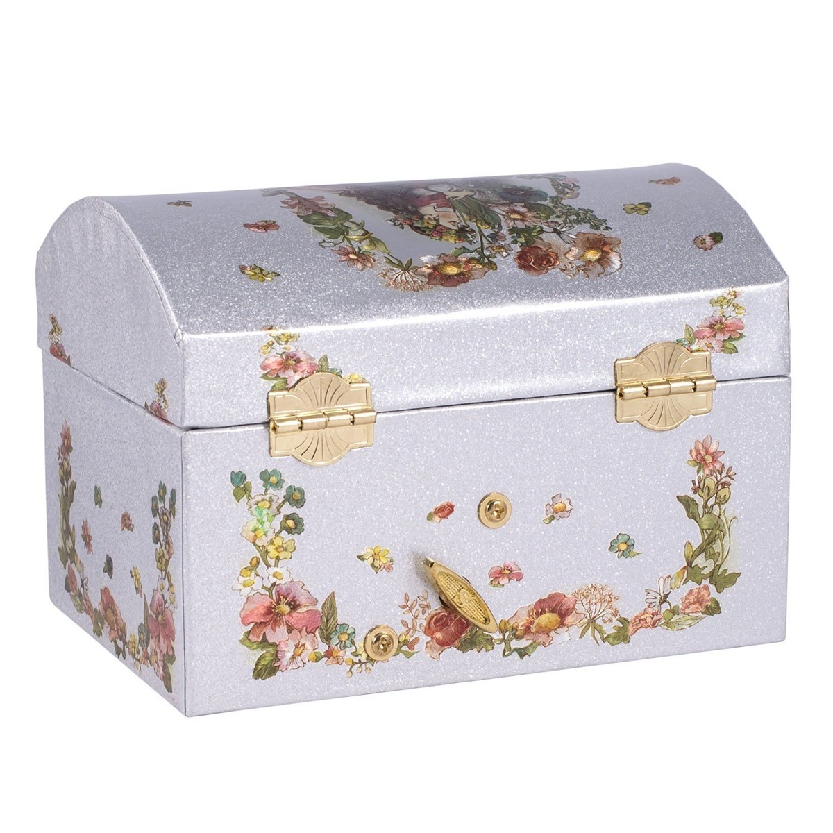 Flower Ballerina Jewelry Music Box, Plays 