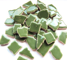 Jade Green Ceramic Jigsaw Shaped Mosaic Tiles- 50 Tiles - 4-20 mm x 4 mm