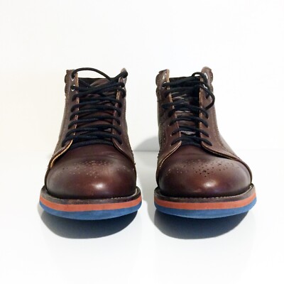 Thom Browne High Top Brogue Brown Leather Boots 7 Thom Browne High Top Brogue Chocolate Brown Leather Boots  main image 4