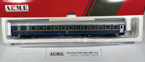 ACME 50560. FS Carrozza Letti tipo MU '81, carrelli FIAT, Logo FS a televisore - Foto 4 di 5