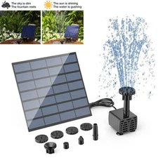 Solar Power Fountain Submersible Floating Water Pump Bird Bath Pond Garden Pool