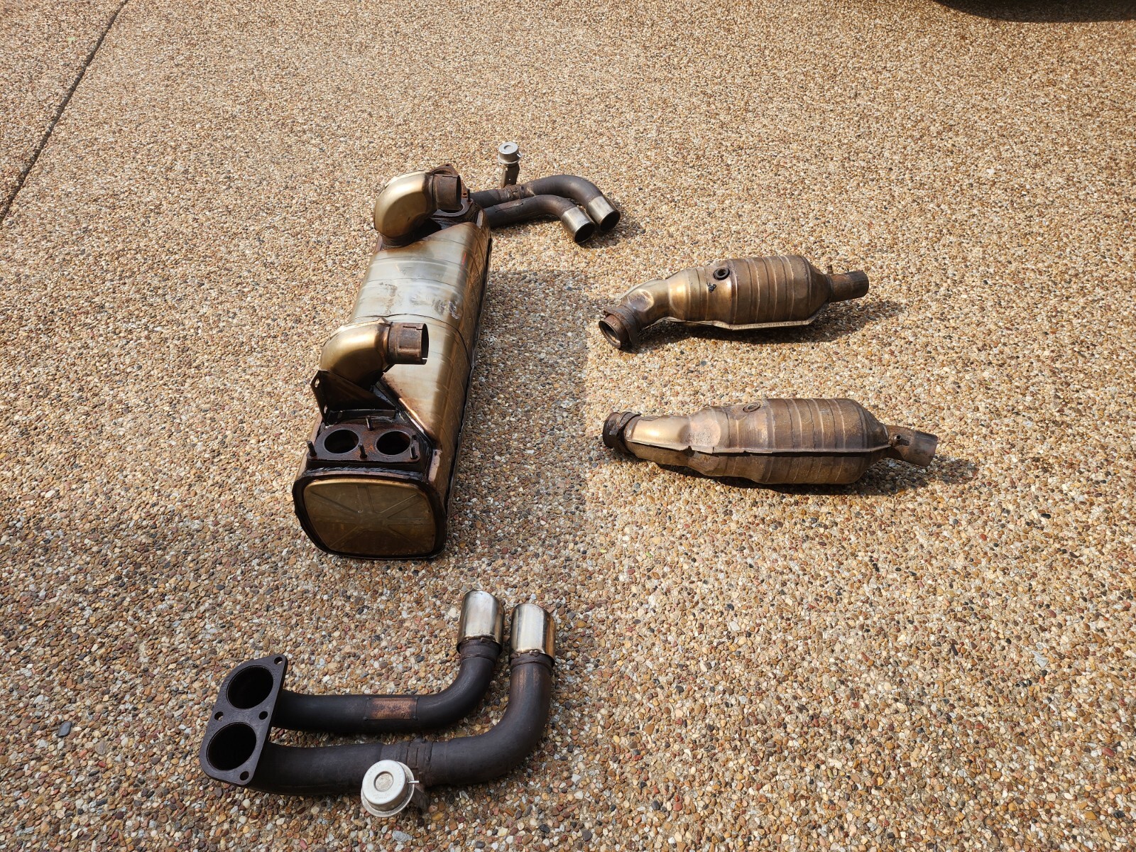 FERRARI 360 MODENA OEM FACTORY GENUINE ORIGINAL EXHAUST SYSTEM WITH PIPE TIPS