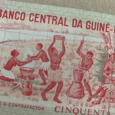 Guinea Bissau 50 Pesos 1990 World Paper Money Currency Banknote Nude Woman