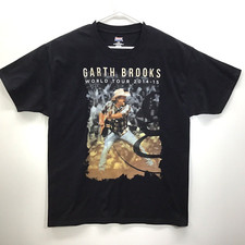 Garth Brooks World Tour Concert T-Shirt Women's Size Large L Black Tee 2014 2015