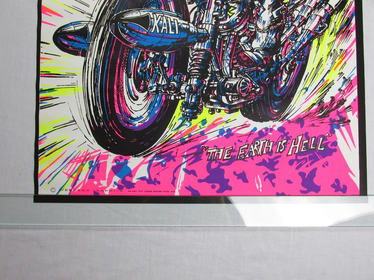 Vintage Psychedelic Blacklight Poster KOTH DARK ANGEL EARTH IS