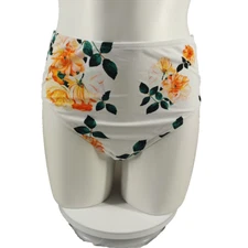 Beach Resort Women Swim Bottom LARGE(12-14) Floral Multicolored Hi-Rise