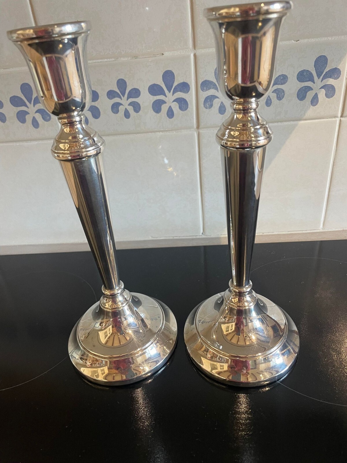 Sterling silver candle stick holders eBay