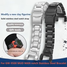 For CASIO G-shock MUD MAN GW-9500 Modified Steel Watch Strap Notch Bracelet 24mm