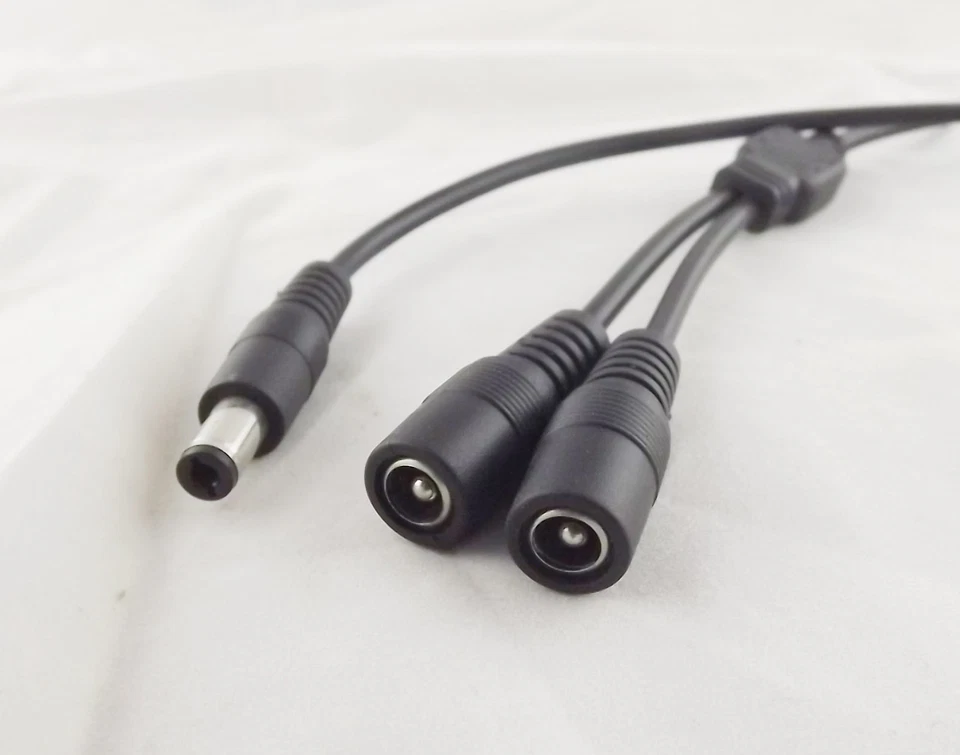 CCTV DC Power Plug 1 Male To 2 Female Jack Cable Splitter 5.5mm x 2.5mm Adapter - Image 3 of 4