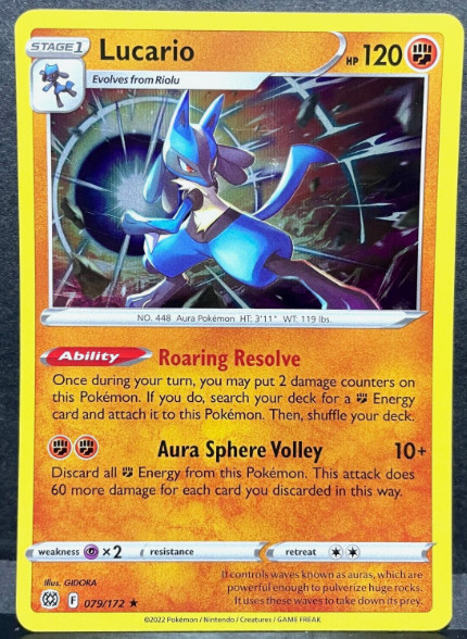 Pokemon - Lucario - 079/172 - Brilliant Stars - Holo Rare  - NM/M