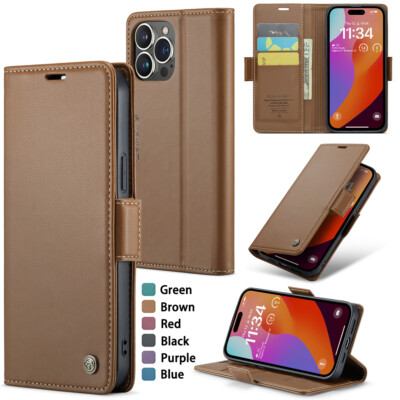 For iPhone 17 Pro Max 16 Plus 15 12 XR 6 Card Stand Fashion Case Leather Wallet